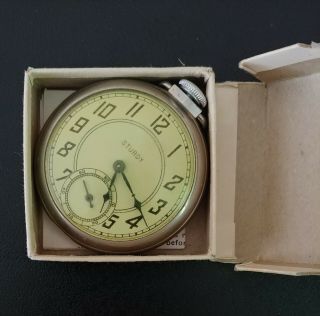 VINTAGE INGRAHAM STURDY DOLLAR POCKET WATCH AND PAPERS RUNS 4