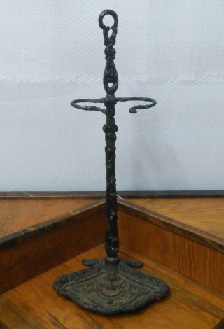 Antique Vintage Cast Iron Umbrella Cane Stand 25 "
