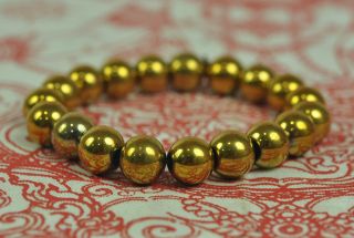 Gold Thong Pla Lai Bracelet Leklai Thai Stones Metal Charms Amulet Jewelry Bead