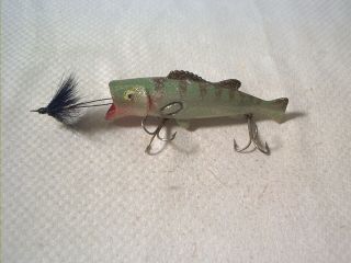 Vintage Old Fishing Lure Buckeye Bait Co.  Bug N Bass Green Scale W/ Gold Flitter