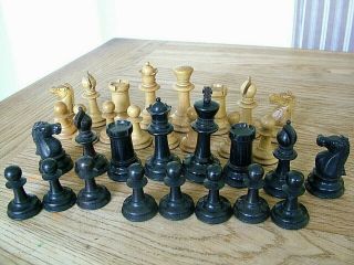 Antique Weighted Victorian Chess Set 3 " King Boxed Staunton