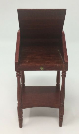 VTG Artisan Dollhouse Red Wood Writing Secretary Desk Made In Germany Furniture 3