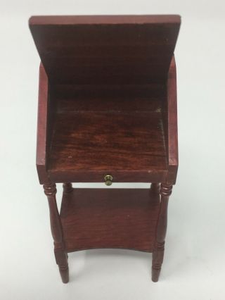 VTG Artisan Dollhouse Red Wood Writing Secretary Desk Made In Germany Furniture 4