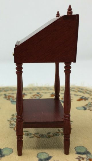 VTG Artisan Dollhouse Red Wood Writing Secretary Desk Made In Germany Furniture 7