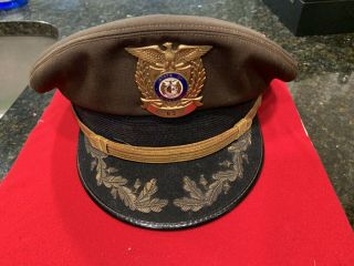 Obsolete Missouri Police Uniform Hat Cap 7 5/8 Badge Number 63