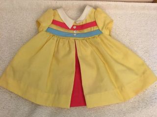 Vintage Mattel Chatty Cathy Yellow Pink School Dress