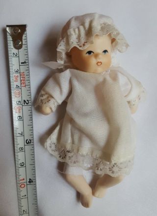 Vintage Russ Berrie & Co.  Porcelain Baby Doll - 4 1/2 " Long,  Pre - Owned,  Cute