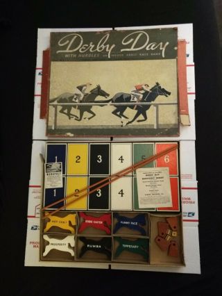 1930 Derby Day An Indoor Horse Race Antique Board Game Complete Parker Brothers