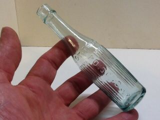 Small Antique Aqua Cylinder Poison Bottle,  Poisonous Not To Be Taken.