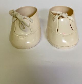 Vintage Mattel My Doll Shoes White Oxfords With Laces Taiwan