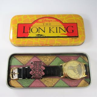 Lion King Fossil Disney Wristwatch Vintage 34mm Case NOS Quartz Runs w/ Case 2