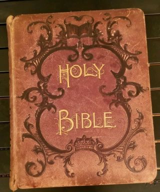 Antique Pictorial Family Bible 1800 