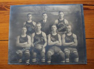 Antique 1922 Hazleton Pa Basketball Duplan State League Silk 8 X 10 Real Photo