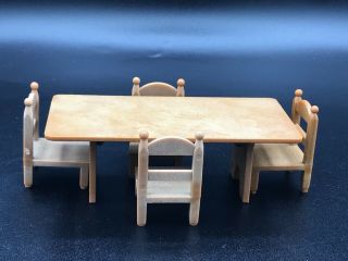 Calico Critters Sylvanian Families Rectangular Kitchen Dining Table And Chairs