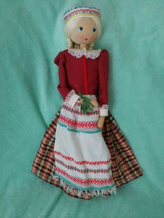 Vintage Dovanna Lithuanian 18 " Wooden Folk Doll