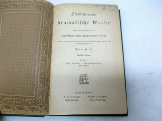 1842 Antique Shakespeare Hardcover Book Set 10 Volumes German Language 5