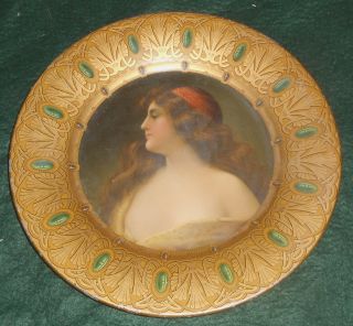 Antique Tin 1900 - 1910 Royal Saxony Art Plate No.  102 Una Gitana By Chas W Shonk