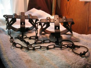Two 2 Victor Fox Trap 1938 not newhouse antique vintage trap 4