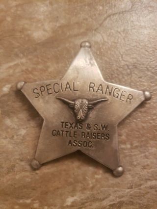 Special Ranger Texas Cattle Raisers Old West Badge Obsolete 29 Made In Usa