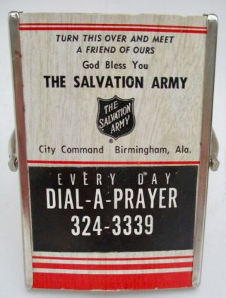 Vtg Advertising Mirror With Stand Salvation Army Birmingham Ala Dial A Prayer