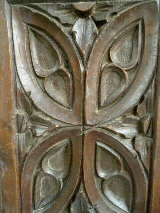 Deep Carved 18th / 19th Century Oak Carved Gothic Tracery Panel