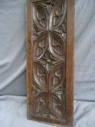 DEEP CARVED 18TH / 19TH CENTURY OAK CARVED GOTHIC TRACERY PANEL 5