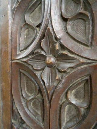 DEEP CARVED 18TH / 19TH CENTURY OAK CARVED GOTHIC TRACERY PANEL 6