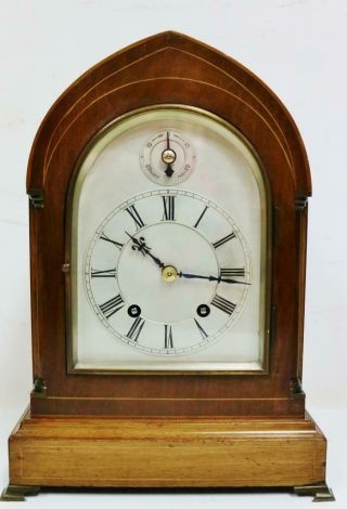 Antique German W & H 8 Day Ting Tang Striking Mahogany Mantel Bracket Clock