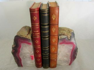 Set Of Three Antique French Literature Books 1856 Et Al