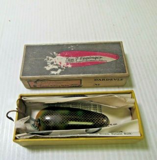 EPPINGER ' S DARDEVLE LURES NO.  22 SPOON FISHING LURE W/ BOX AND PAPERS 2