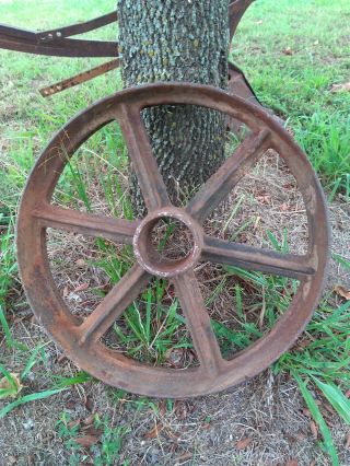 Antique Primitive Country Farm Machine Steel Metal Iron Wheel