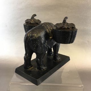 Antique Victorian Elephant Figural Cast Iron Incense Burner Holder Figure 4