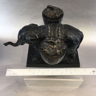 Antique Victorian Elephant Figural Cast Iron Incense Burner Holder Figure 5