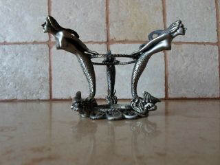 Vintage Silver Plated Solid Mermaid Sea Silver Gift Nautical Life Candle Holder