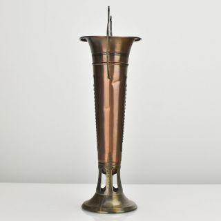 Art Nouveau Copper & Brass Vase Secessionist Jugendstil Arts Crafts 2