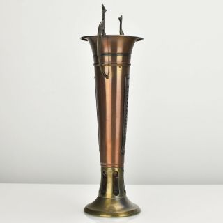 Art Nouveau Copper & Brass Vase Secessionist Jugendstil Arts Crafts 4
