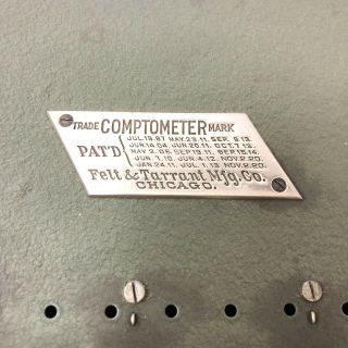 Vintage Felt Tarrant Comptometer Adding Machine 8
