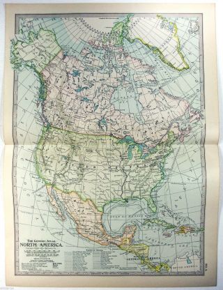 1902 Map Of North America By The Century Company