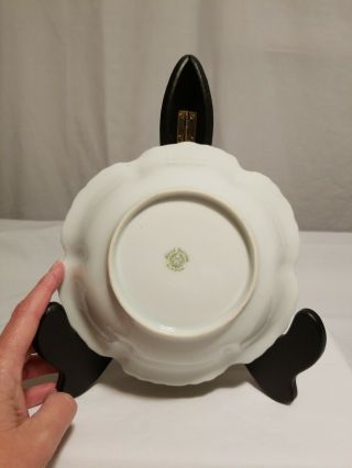 Antique Nippon Porcelain Pink Flower Gold Overlay Serving Bowl 3