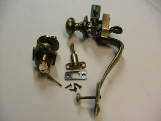 Schlage Lock Antique Brass Handle Set,  Brass Knob Body.