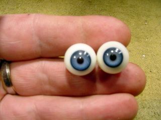 A Pair Vintage Doll Glass Eyes 15 Mm For Bisque Doll Head Age 1910 Lauscha 3245