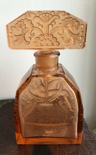 Antique Art Deco Czech Glass Figural Nude Perfume Bottle Hoffman? 5