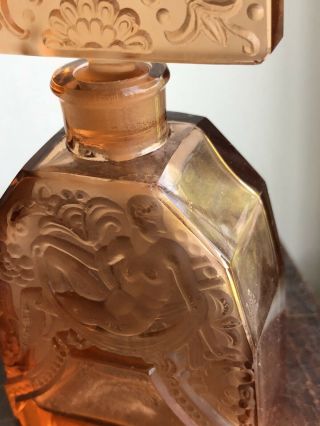 Antique Art Deco Czech Glass Figural Nude Perfume Bottle Hoffman? 6