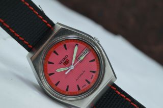 Vintage Seiko 5 Day Date 17 Jewels 6309 Movement Wrist Watch 3
