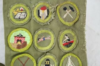 Vintage Boy Scout Sash With Merit Badges Patch Patches BSA (a 3