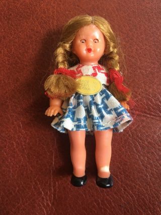 Vintage Miniature Plastic Doll Sleepy Eyes 3” Made In Western Germany Jointed