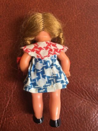 Vintage Miniature Plastic Doll Sleepy Eyes 3” Made In Western Germany Jointed 4