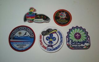 (5 - Diff),  2019 World Jamboree Country Contingent Patches,  (central/south America)