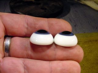 a pair vintage solid doll glass eyes 22 mm for bisque doll head age 1910 A 3755 3