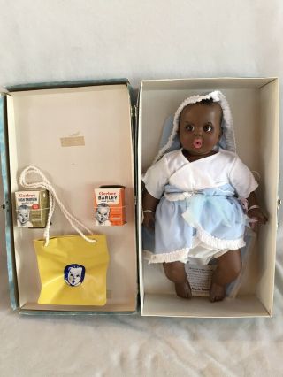 Gerber 17” Moving Eye African American Baby Doll By Atlanta Novelty W/carry Case